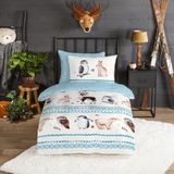 Good Morning - Freezing - Dekbedovertrek - Blauw - 100% Geruwde Flanel