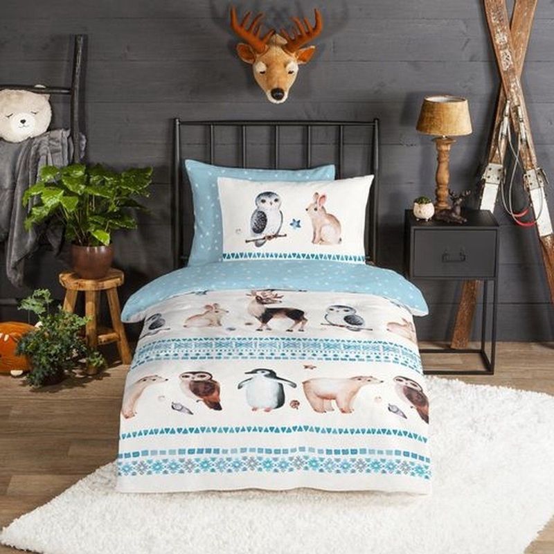 Good Morning - Freezing - Dekbedovertrek - Blauw - 100% Geruwde Flanel