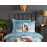 Good Morning flanellen dekbedovertrek 1 persoons (140x220 cm)