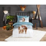 Good Morning flanellen dekbedovertrek 1 persoons (140x220 cm)