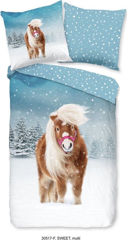 Good Morning flanellen dekbedovertrek 1 persoons (140x220 cm)