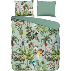 Descanso - Dekbedovertrek Ignadi - Groen - Biologische Katoen Satijn - 240x200/220cm