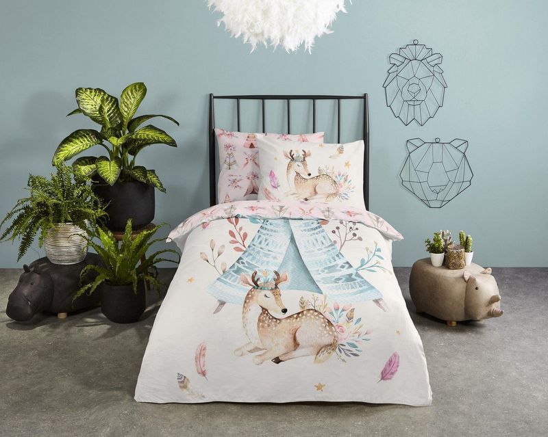 Dekbedovertrek - Blauw - Katoen - 1 Persoon