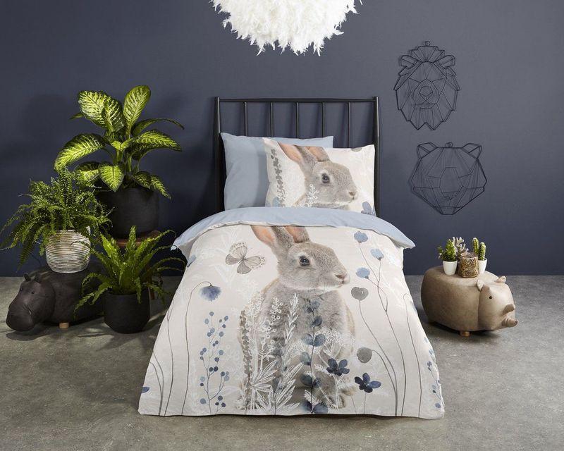 Dekbedovertrek - Blauw - Katoen - Enkele Bedmaat