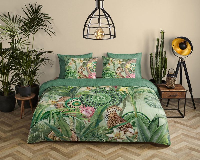 HIP - Abhita - Dekbedovertrek - Groen - Katoen Satijn