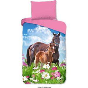 Good Morning - Dora - Dekbedovertrek - Multi - Katoen - 1-Persoons