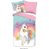 good morning Kinderbettwäsche "Dash", Baumwolle, 135x200, Reißverschluss, Wendeoptik, Kind, Mädchen, Einhorn
