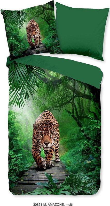 Dekbedovertrek Amazone - Groen - Microvezel - Dieren, Natuur