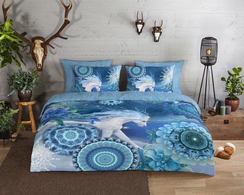 HIP Collectie - Lumi - Dekbedovertrek - Blauw - 2-persoons - 200 x 200/220 cm