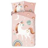 Good Morning - Unidance - Dekbedovertrek - Roze - Flanel - 1-Persoons