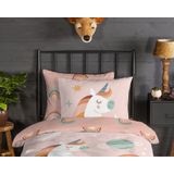 Good Morning - Unidance - Dekbedovertrek - Roze - Flanel - 1-Persoons