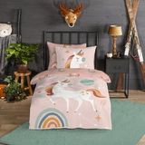 Good Morning - Unidance - Dekbedovertrek - Roze - Flanel - 1-Persoons