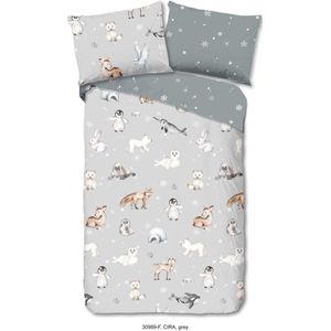 Dekbedovertrek Good Morning Cira Grey Flanel-140 x 200 / 220 cm | 1-Persoons