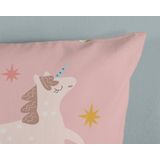Pure - Kinderdekbedovertrek - Roze - Unicorn - 100% Microvezel - Inclusief Kussenslopen