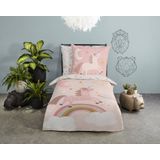 Pure - Kinderdekbedovertrek - Roze - Unicorn - 100% Microvezel - Inclusief Kussenslopen