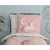 Pure - Kinderdekbedovertrek - Roze - Unicorn - 100% Microvezel - Inclusief Kussenslopen