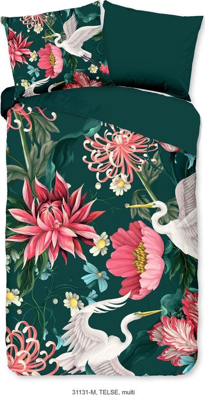 Dekbedovertrek Telse - Groen - Microvezel - Tweepersoons 200x200 Cm - Natuur & Dieren
