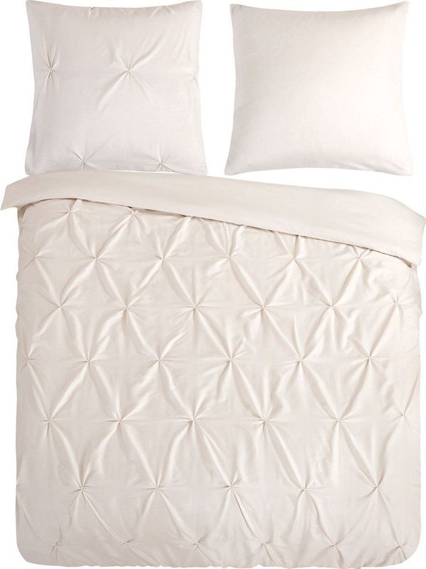Pure Dekbedovertrek "luxe stiksel plooien" Zand Microfiber