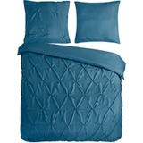 Dekbedovertrek - Blauw - Katoen - 140x200 cm