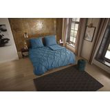 Pure - Dekbedovertrek - Petrol - Luxe Stiksel Plooien - 155x220 cm - Microfiber