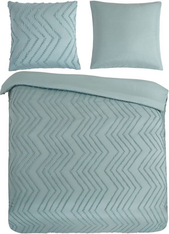 Pure - Zigzag Dekbedovertrek - Groen - Microfiber