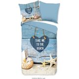 Dekbedovertrek Beach - Blauw Microvezel - Dessin: Natuur