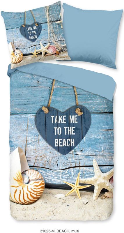 Dekbedovertrek Beach - Blauw Microvezel - Dessin: Natuur