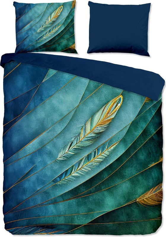 Dekbedovertrek Neva - Blauw - Microvezel - Dessin: Veren