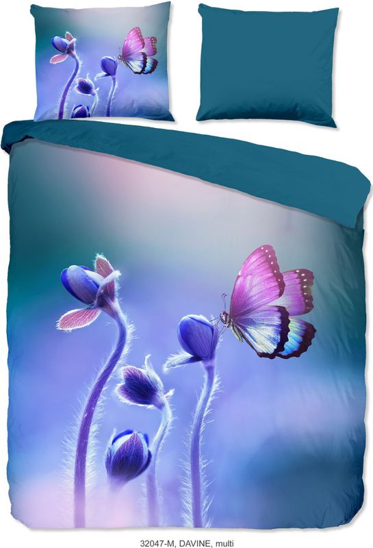 Dekbedovertrek Davine - Meerkleurig Microvezel - Dessin: Bloemen, Dieren, Natuur