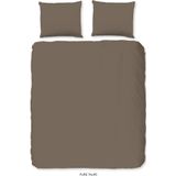 Dekbedovertrek - Taupe - Pure - Dekbed-Discounter.nl - Tweepersoons 200x200 cm - Microvezel - Effen