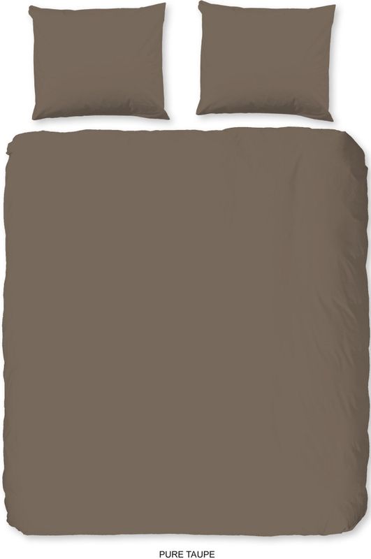 Dekbedovertrek - Taupe - Pure - Dekbed-Discounter.nl - Tweepersoons 200x200 cm - Microvezel - Effen