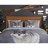 Good Morning - Dekbedovertrek - Wit/Grijs/Antraciet - Katoen/Flanel