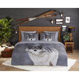 Good Morning - Dekbedovertrek - Wit/Grijs/Antraciet - Katoen/Flanel