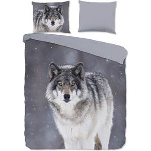 Dbo 140x220 flanel Good Morning nr.10078 grijs - 270x220 + 2 kussenslopen 60x70