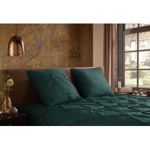Pure Dekbedovertrek "luxe stiksel plooien" Groen Microfiber