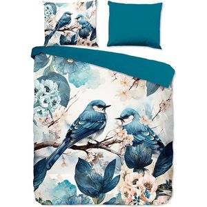 Dekbedovertrek - Blauw - Zari - Eenpersoons - Microvezel - Dieren