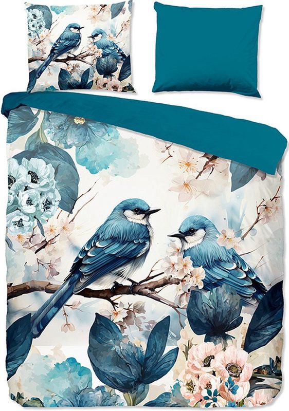 Dekbedovertrek - Blauw - Zari - Eenpersoons - Microvezel - Dieren