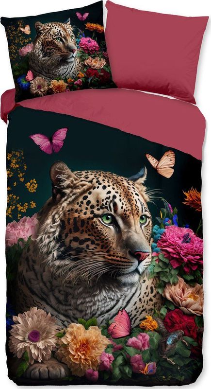 Dekbedovertrek Borra - Meerkleurig - Microvezel - Dieren - Eenpersoons 140x200 Cm