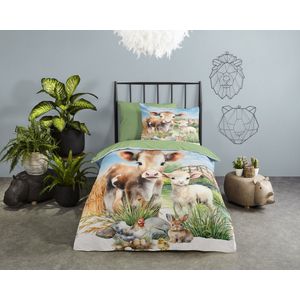 100% katoen, bruin luipaardprint, dekbedovertrek, cheeta's dekbedovertrek,135 x 200 cm, Afrika luipaard beddengoedset voor tienerslaapkamer en slaapkamer, zachte luxe microvezel dierenthema