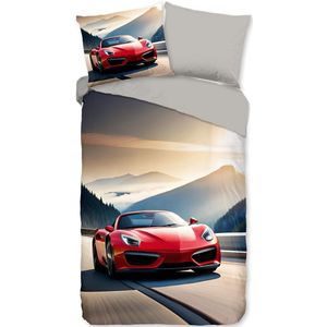 Good Morning - Kinderdekbedovertrek - Rood - 100% Katoen