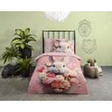 Pure - Lief Konijntje - Kinderdekbedovertrek - Roze - 1-persoons 140 x 200-220 cm