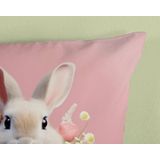 Pure - Lief Konijntje - Kinderdekbedovertrek - Roze - 1-persoons 140 x 200-220 cm