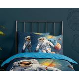 Pure - Space Explorer - Dekbedovertrek - Blauw - 100% Microvezel - Inclusief Kussensloop