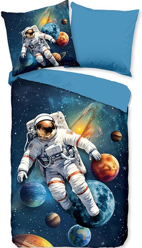 Pure - Space Explorer - Dekbedovertrek - Blauw - 100% Microvezel - Inclusief Kussensloop