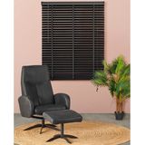 Woonexpress - Houten Jaloezie - Zwart - Raamdecoratie - Lamelbreedte 50 mm