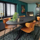 Houten Jaloezie - Zwart - 100x130 cm - Raamdecoratie - Lamelbreedte 50 mm - Inclusief Bedieningskoord en Draaistang