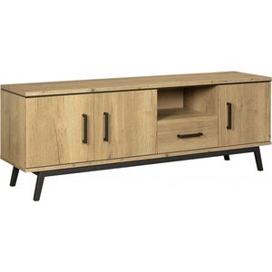 Batenburg - TV Meubel - Eiken/Zwart - MDF/Metaal