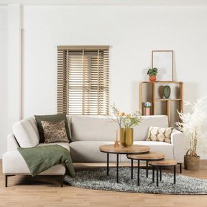 Hoekbank Deventer - Stof - Naturel - 275x86x205 cm (BxHxD)