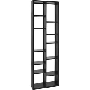 Woonexpress Boekenkast Salma - MDF - Zwart - 70 x 220 x 25 cm (BxHxD)