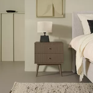 vidaXL Nachtkastje 34x35,5x70 cm bewerkt hout grijs sonoma